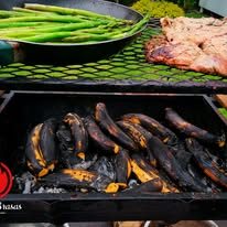 Parrilla con vegetales y mariscos
